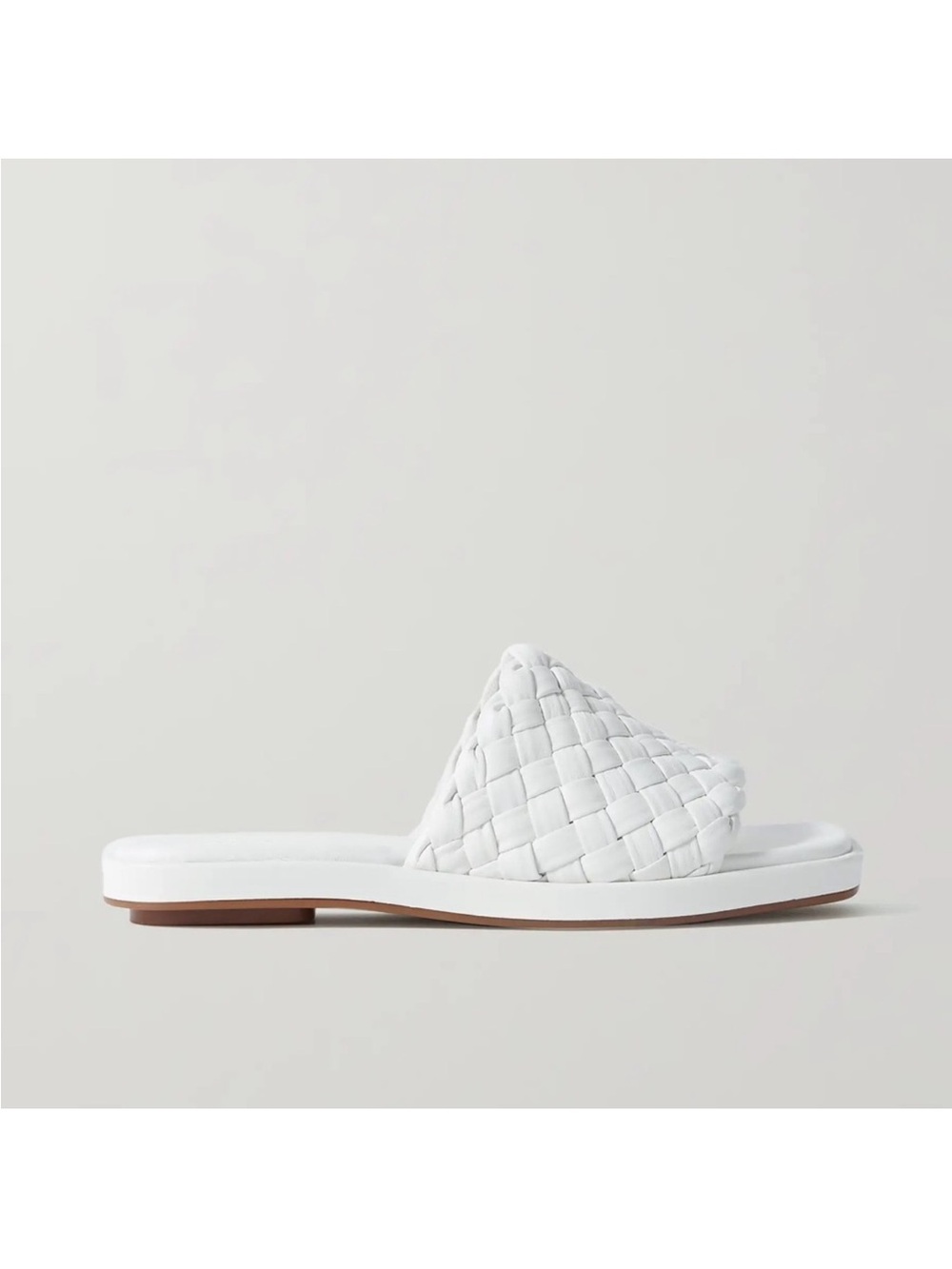 VINCE Rumi Braided Leather Slide On Sandals in Bone White Sz 8